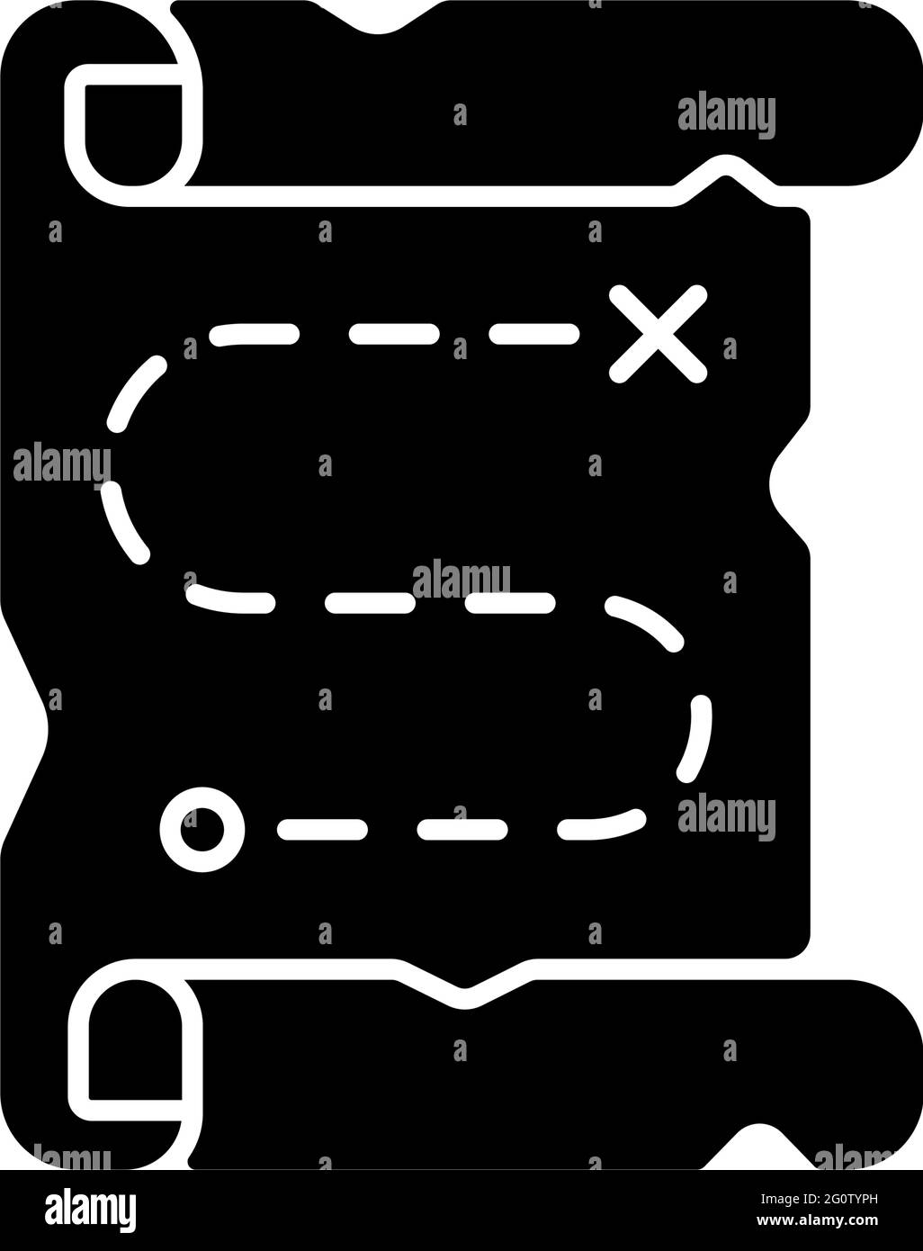 Mapper l'icône de glyphe noir Illustration de Vecteur