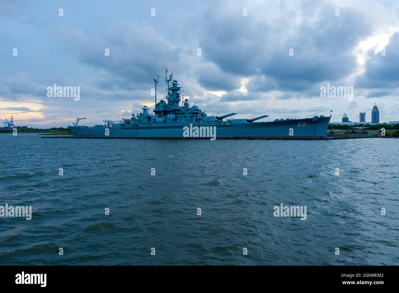 Le cuirassé USS Alabama et Mobile Banque D'Images