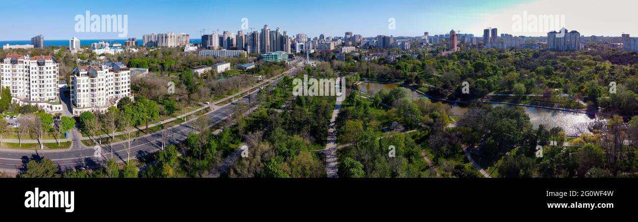 odessa ukraine Victory Park drone vue panoramique Banque D'Images