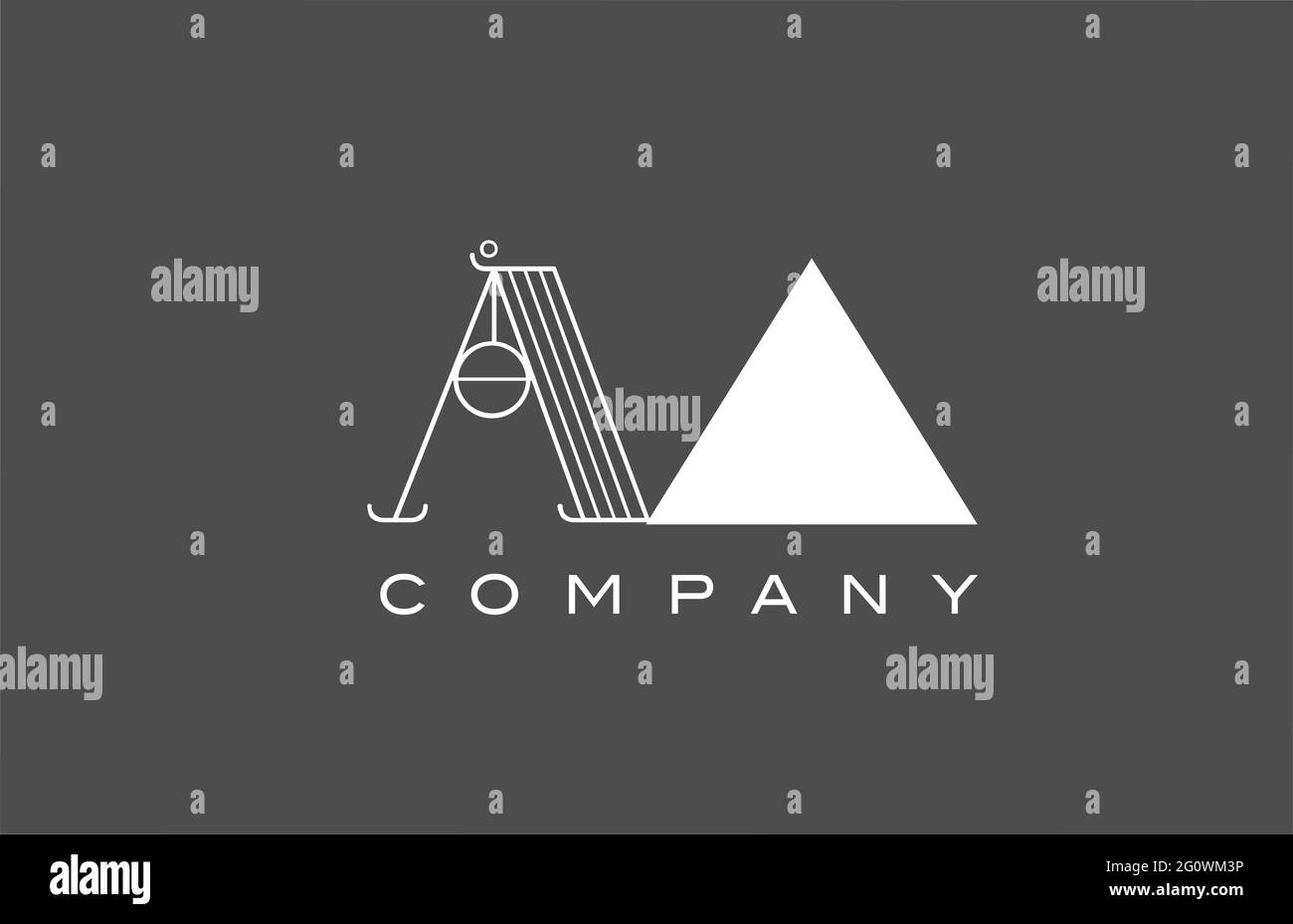 Géométrique UNE icône de lettre de l'alphabet blanc gris AA pour l'entreprise. Style différent pour les entreprises et les entreprises Banque D'Images