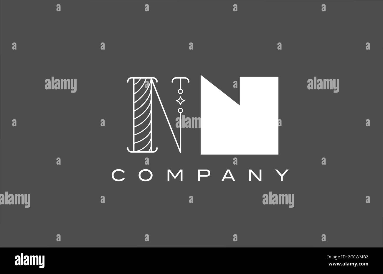 Géométrique N NN gris lettre lettre icône logo pour la société. Style différent pour les entreprises et les entreprises Banque D'Images