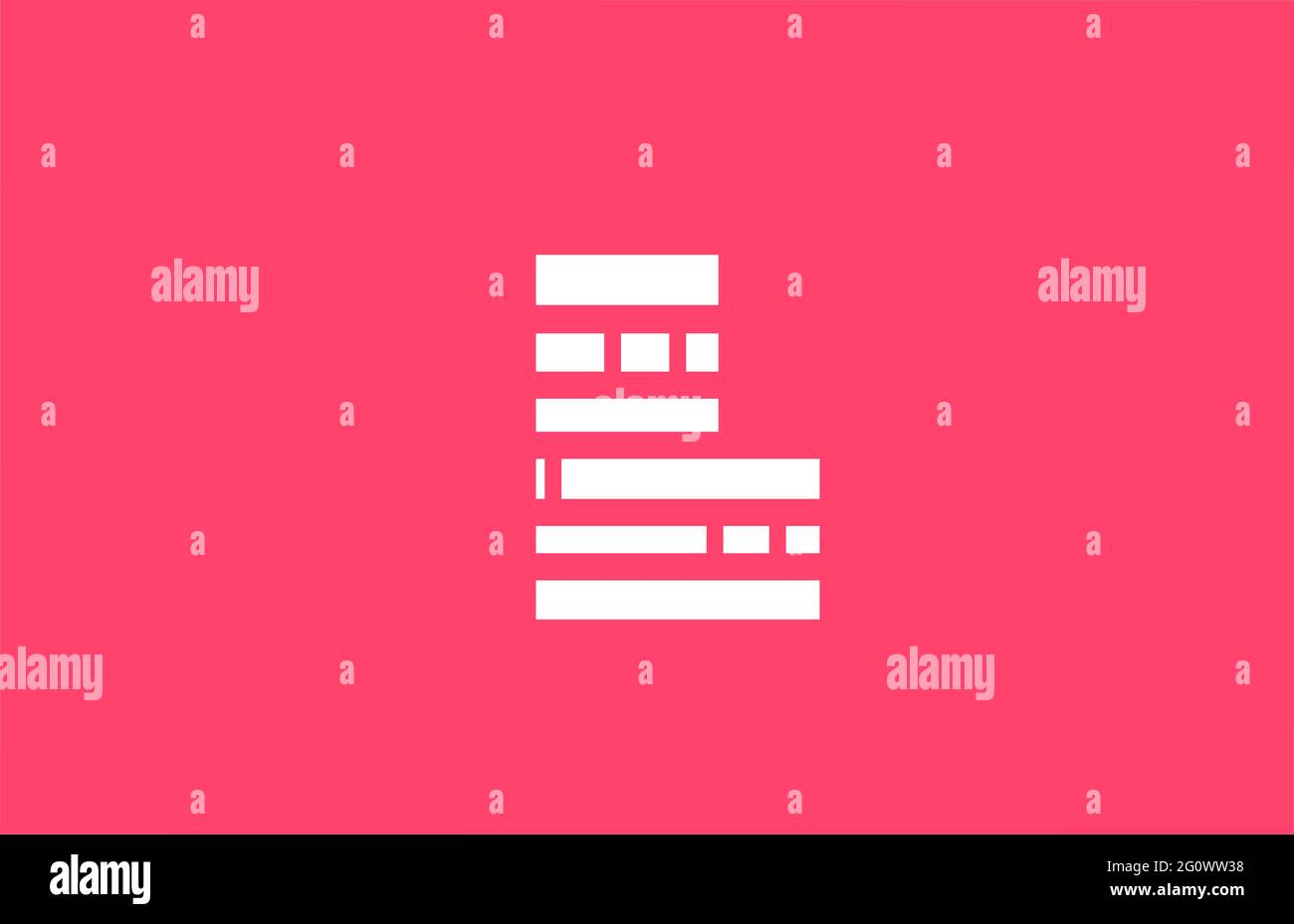 Lettre rose logo L icône alphabétique avec ligne de bloc. Design créatif pour les entreprises et les entreprises Banque D'Images
