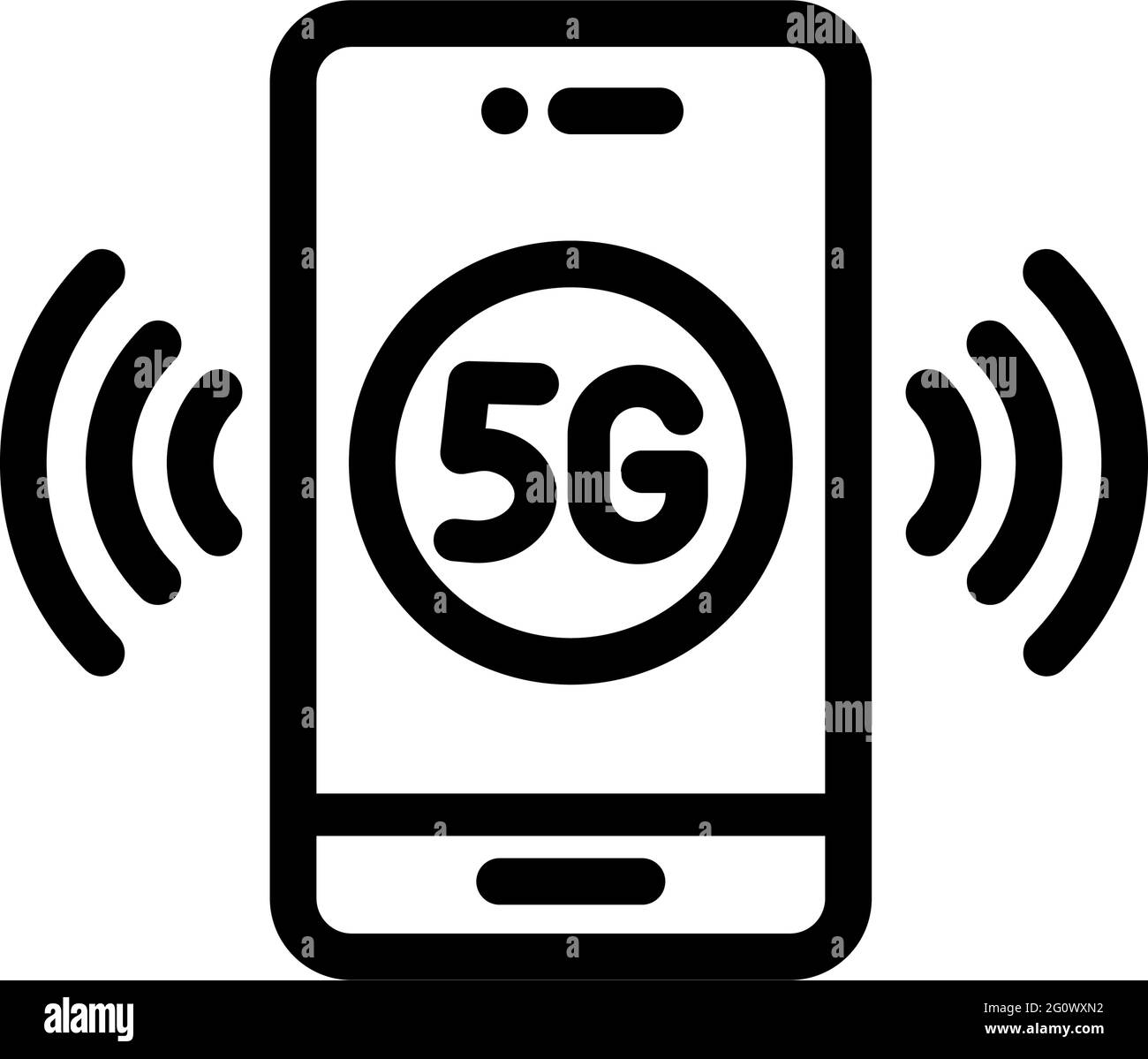 icône de vecteur de ligne 5g. Symbole ou logo de connexion Internet réseau. Illustration du vecteur de stock Illustration de Vecteur