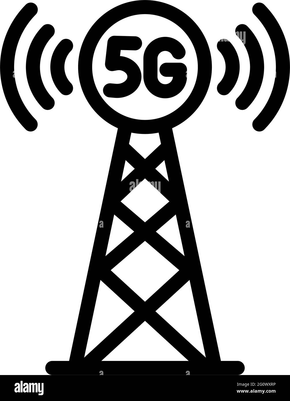 icône de vecteur de ligne 5g. Symbole ou logo de connexion Internet réseau. Illustration du vecteur de stock Illustration de Vecteur