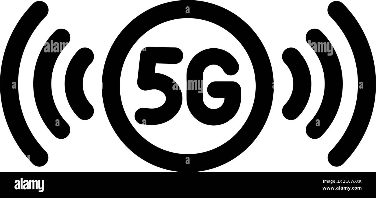 icône de vecteur de ligne 5g. Symbole ou logo de connexion Internet réseau. Illustration du vecteur de stock Illustration de Vecteur