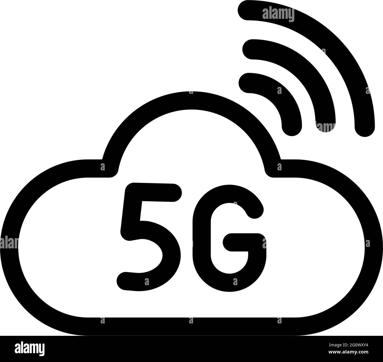 icône de vecteur de ligne 5g. Symbole ou logo de connexion Internet réseau. Illustration du vecteur de stock Illustration de Vecteur