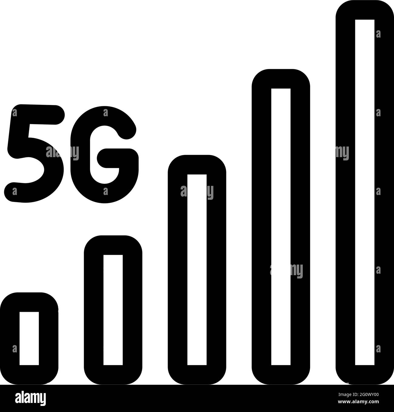 icône de vecteur de ligne 5g. Symbole ou logo de connexion Internet réseau. Illustration du vecteur de stock Illustration de Vecteur