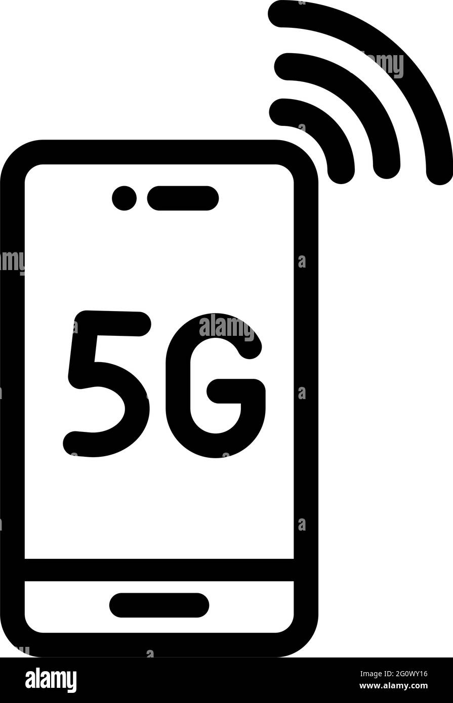 icône de vecteur de ligne 5g. Symbole ou logo de connexion Internet réseau. Illustration du vecteur de stock Illustration de Vecteur