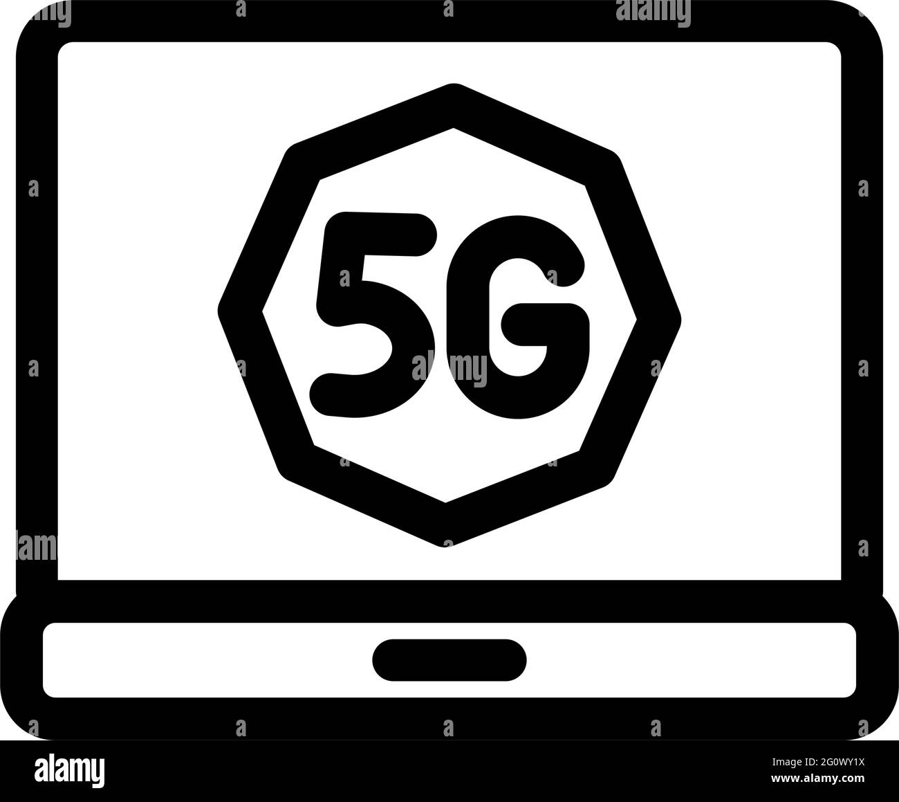 icône de vecteur de ligne 5g. Symbole ou logo de connexion Internet réseau. Illustration du vecteur de stock Illustration de Vecteur