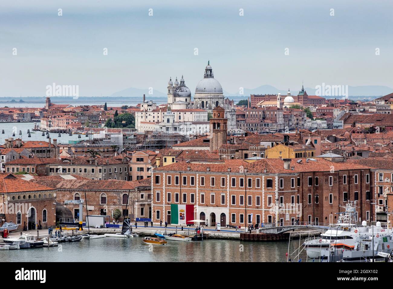 Vue panoramique détail complet de la ville des Arts de Venise Italie de la tour Arsenale dans le salon nautique édition 2021 29 mai 2021 Banque D'Images