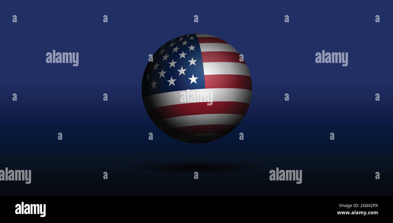 Motif drapeau américain dans une illustration de vecteur de balle. Bon modèle pour la conception de la Journée nationale des États-Unis. Illustration de Vecteur