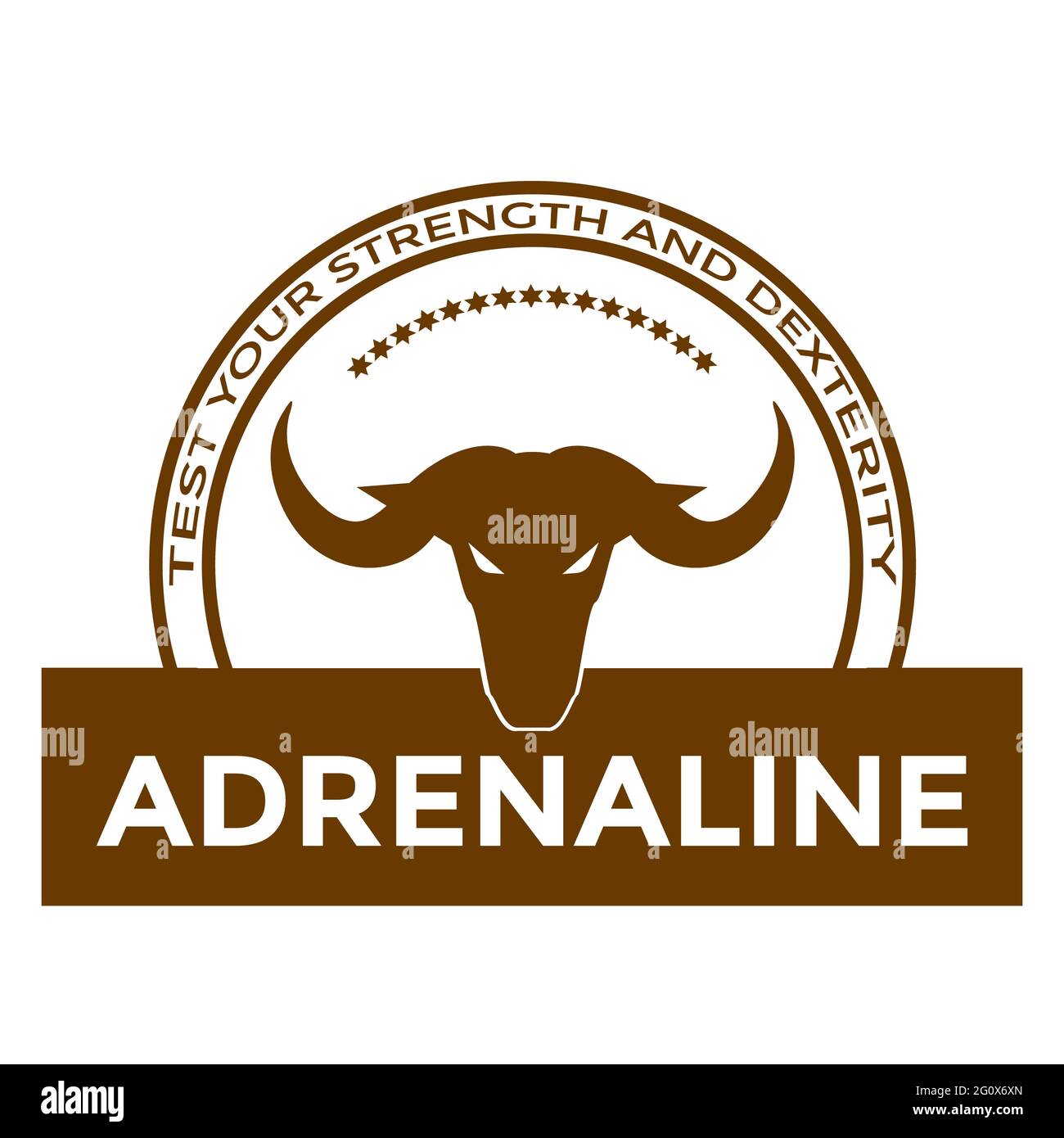 une image de logo de tête de taureau, un animal féroce et courageux, parfait pour les logos de sport de zoo. Banque D'Images