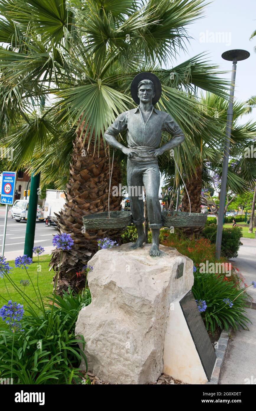 Statue du vendeur de poisson, Malaga Banque D'Images