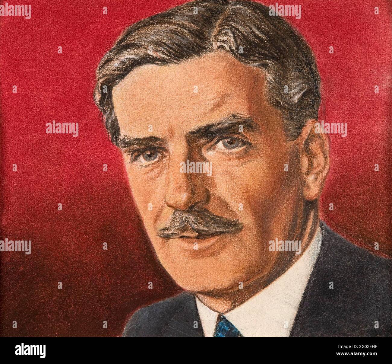 Un portrait d'Anthony Eden dessiné pour le ministère de l'information du Royaume-Uni par l'artiste autrichien William Timym Banque D'Images