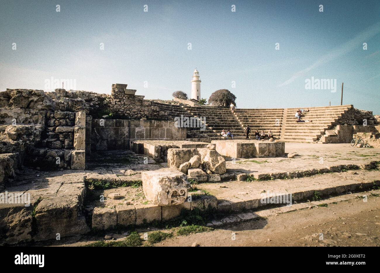 L'amphithéâtre romain du parc archéologique de Kato Pafos est une attraction majeure de Paphos. Banque D'Images