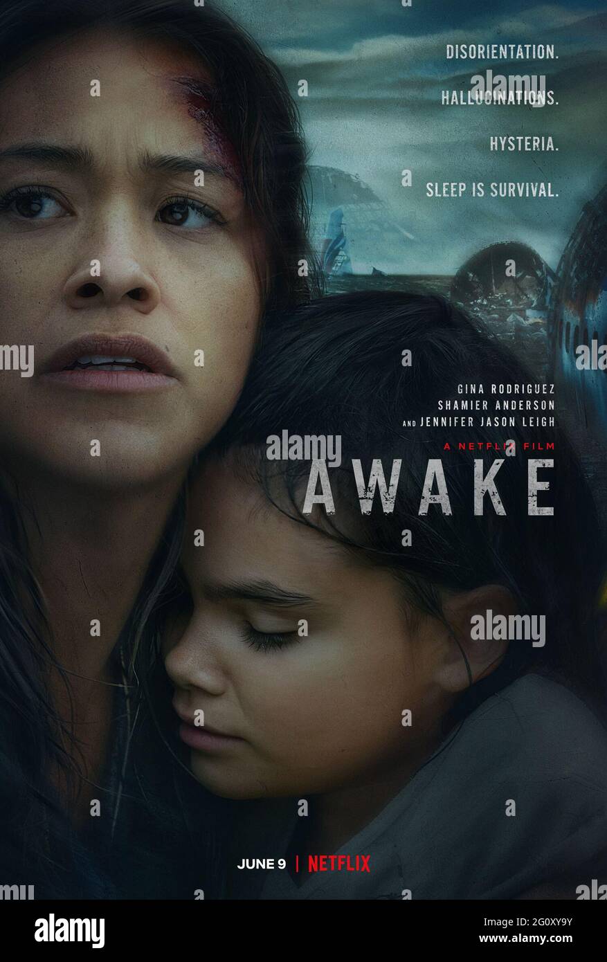 DATE DE SORTIE: 9 juin 2021 TITRE: Awake STUDIO: Netflix DIRECTEUR: Mark Raso PLOT: Après un événement mondial dévastateur qui efface toute l'électronique et élimine la capacité des gens à dormir, un ancien soldat peut avoir trouvé une solution avec sa fille. AVEC: GINA RODRIGUEZ comme Jill, ARIANA GREENBLATT comme Matilda poster Art. (Credit image: © Netflix/Entertainment Pictures) Banque D'Images