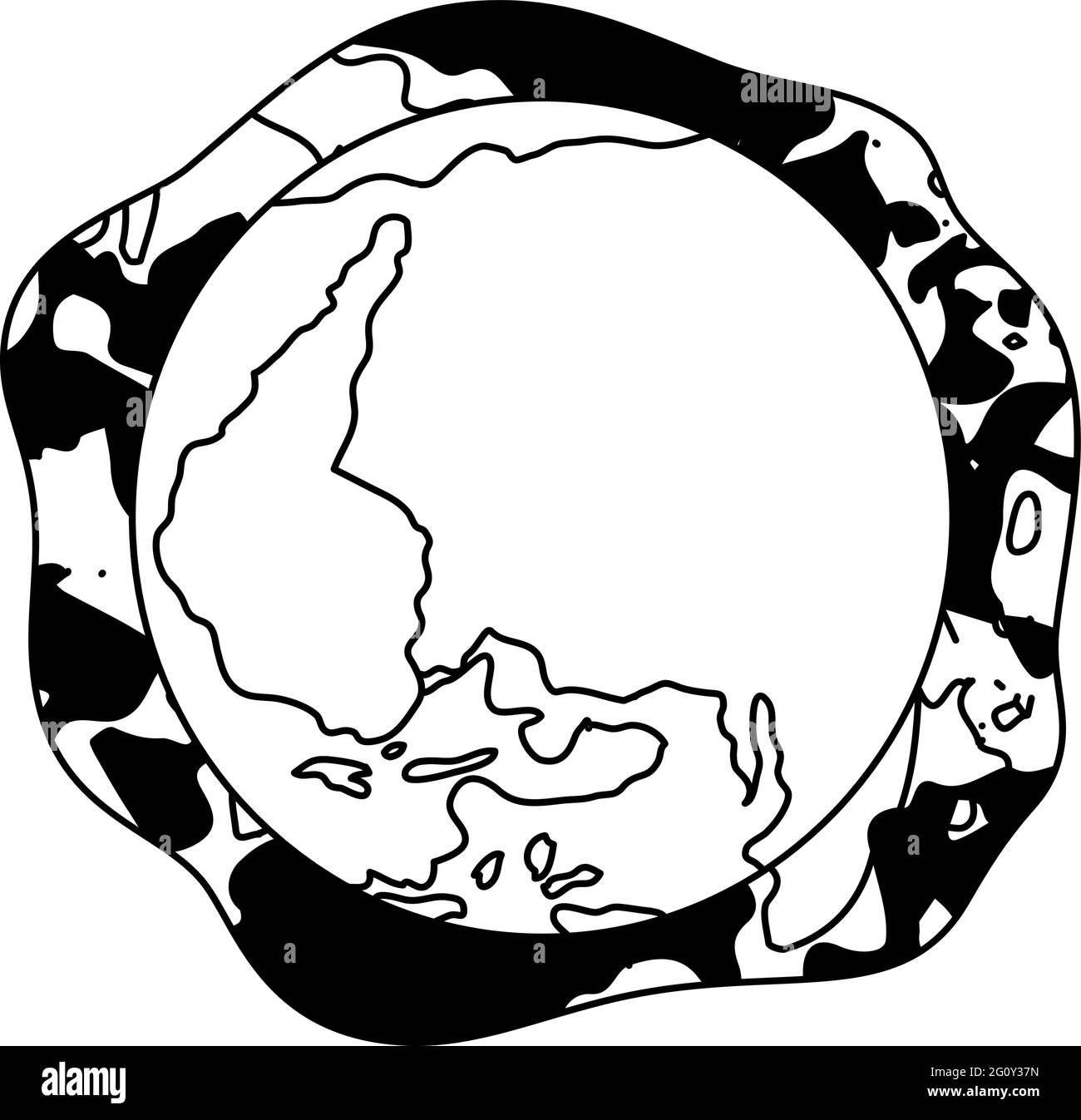 C'est une illustration de la terre polluée de l'environnement Illustration de Vecteur