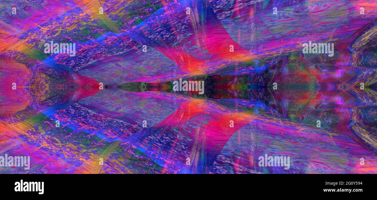 Une image d'arrière-plan psychédélique multicolore en 3d abstraite. Banque D'Images