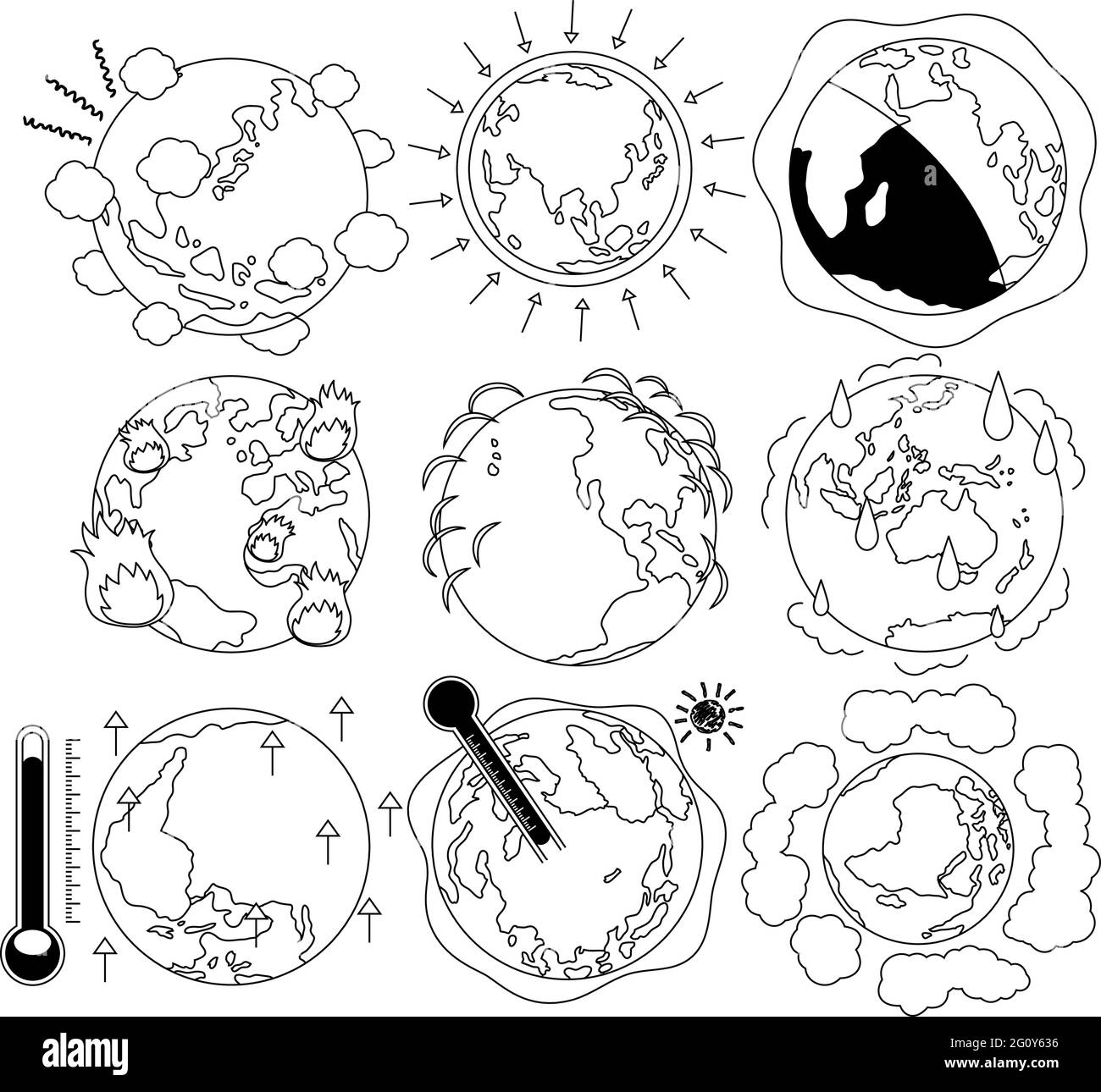 C'est une illustration du réchauffement de la planète Illustration de Vecteur