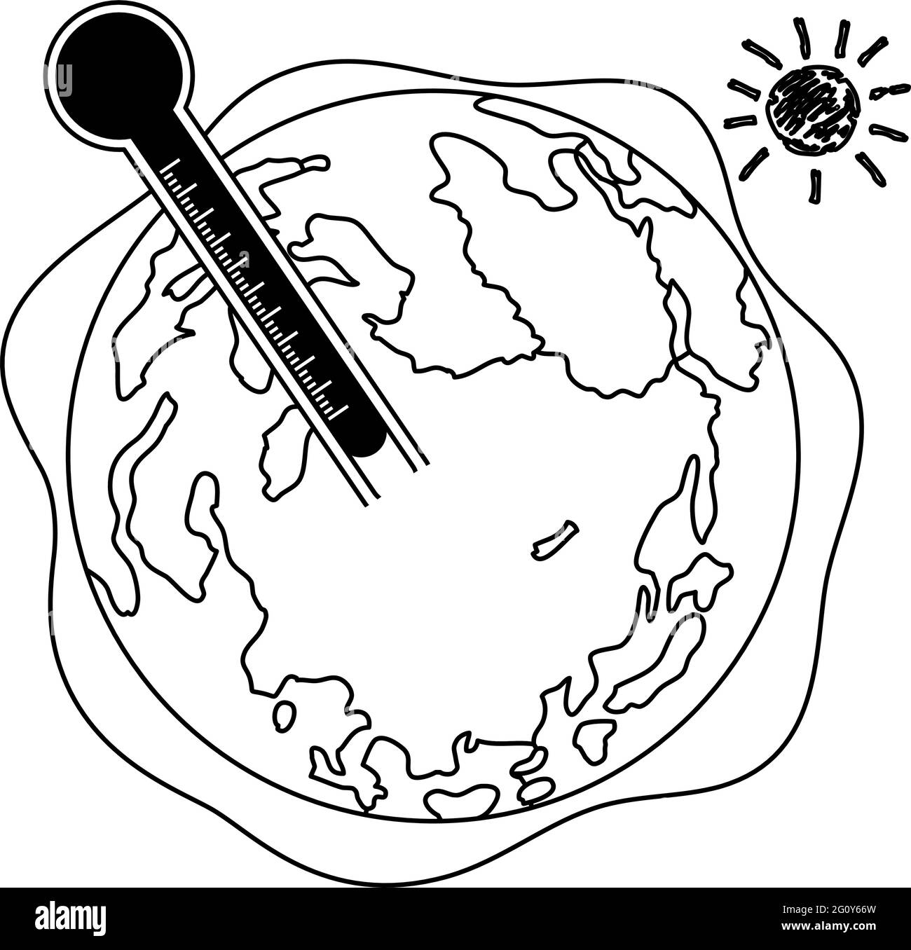 C'est une illustration du réchauffement de la planète Illustration de Vecteur