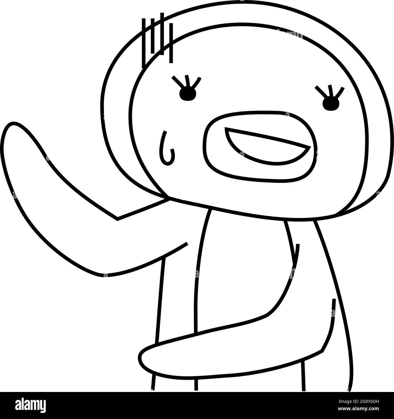 C'est une illustration de Penguin qui vous guide en pointant votre doigt Illustration de Vecteur