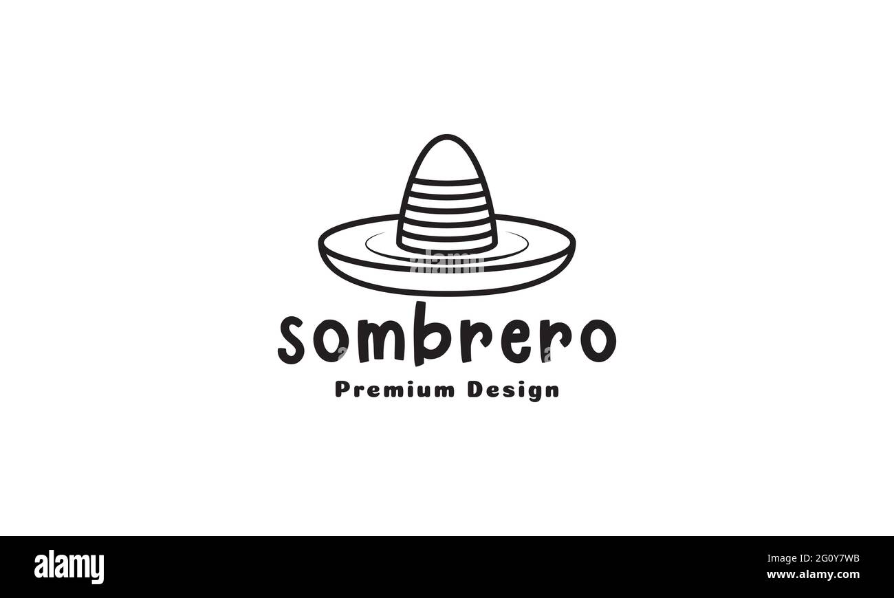 mexique chapeau sumbrero lignes logo symbole vector icône illustration graphique design Illustration de Vecteur