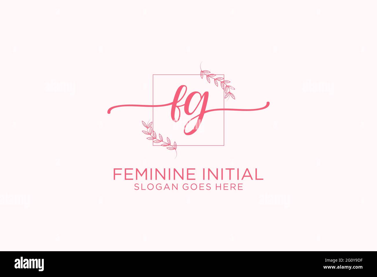 FG beauté monogramme et élégant logo design écriture logo de la signature initiale, mariage, mode, floral et botanique avec modèle créatif. Illustration de Vecteur