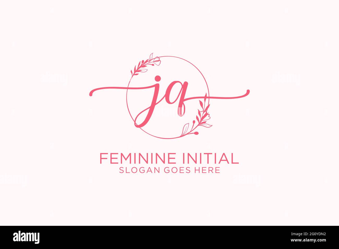 JQ beauté monogramme et élégant logo design écriture logo de la signature initiale, mariage, mode, floral et botanique avec modèle créatif. Illustration de Vecteur