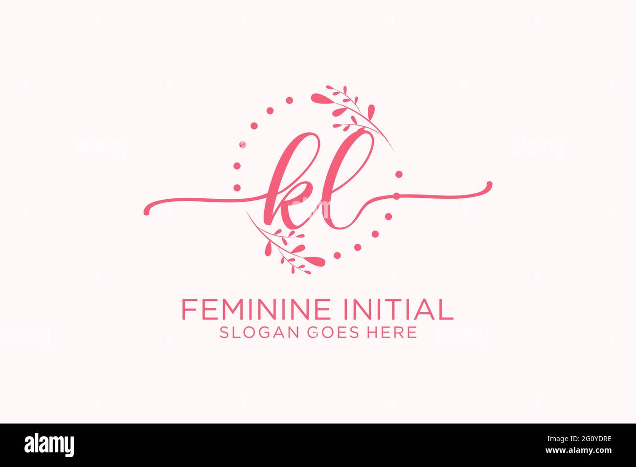 KL beauté monogramme et élégant logo design écriture logo de la signature initiale, mariage, mode, floral et botanique avec modèle créatif. Illustration de Vecteur