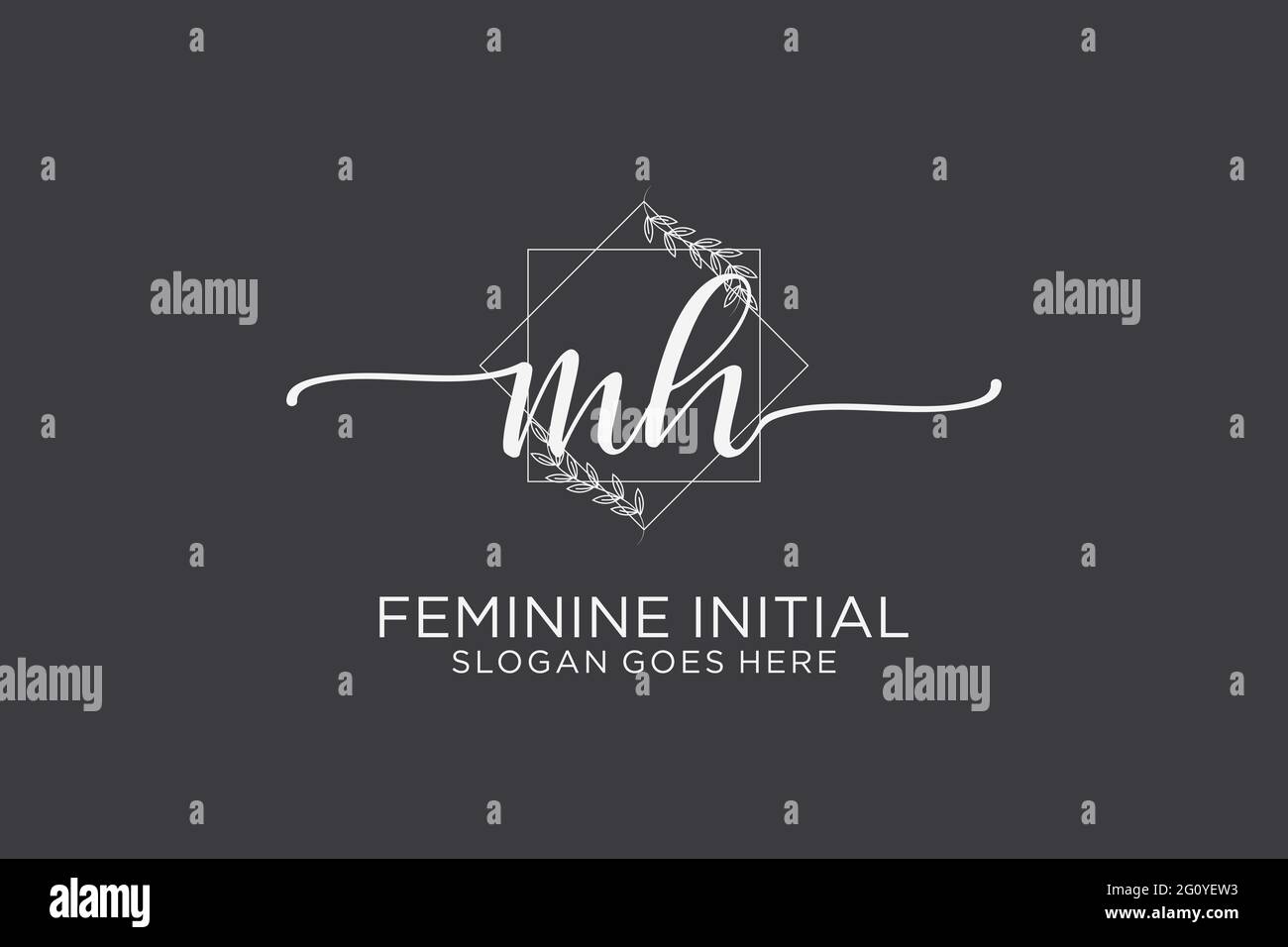 MH beauté monogramme et élégant logo design écriture logo de la signature initiale, mariage, mode, floral et botanique avec modèle créatif. Illustration de Vecteur