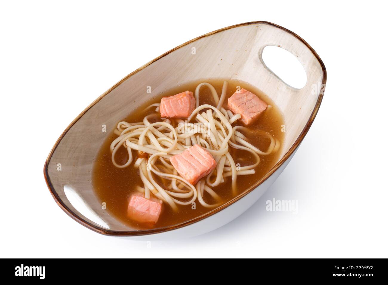 Soupe japonaise miso isolée sur fond blanc Banque D'Images