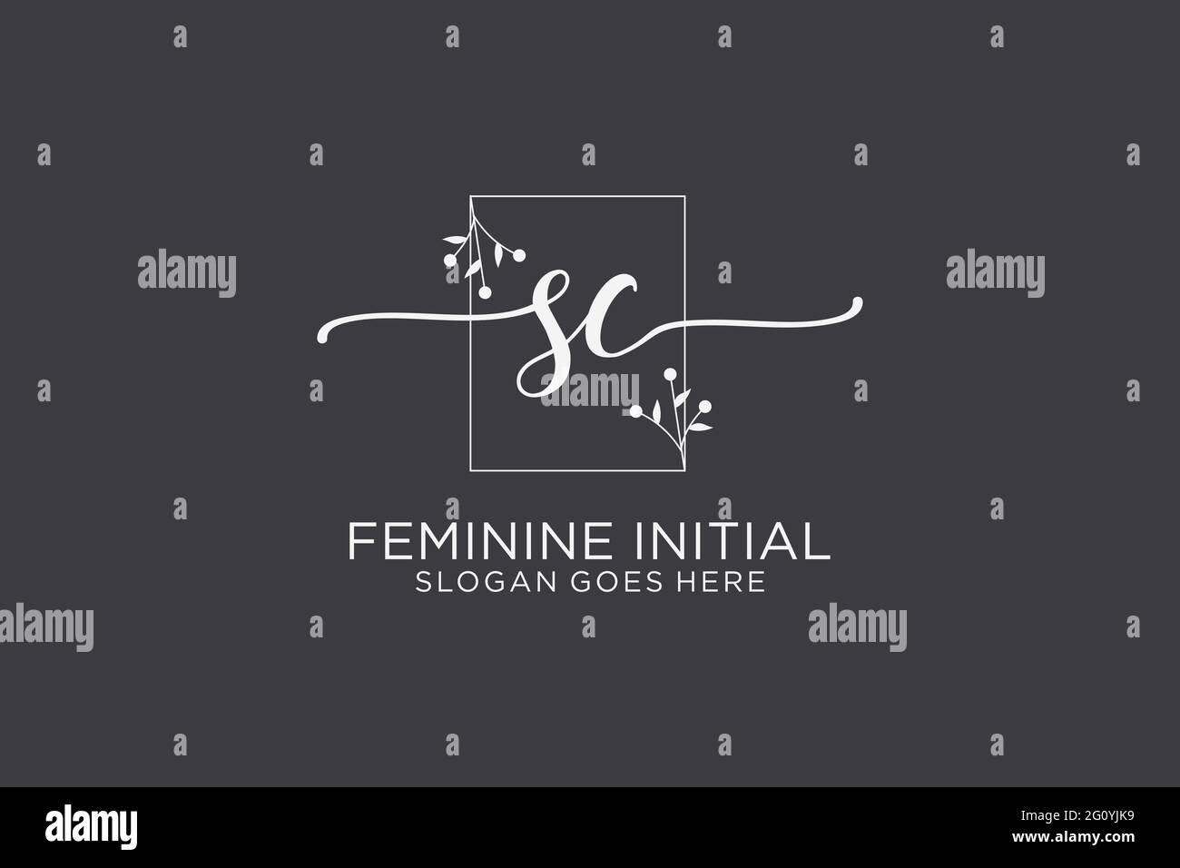 SC beauté monogramme et élégant logo design écriture logo de la signature initiale, mariage, mode, floral et botanique avec modèle créatif. Illustration de Vecteur