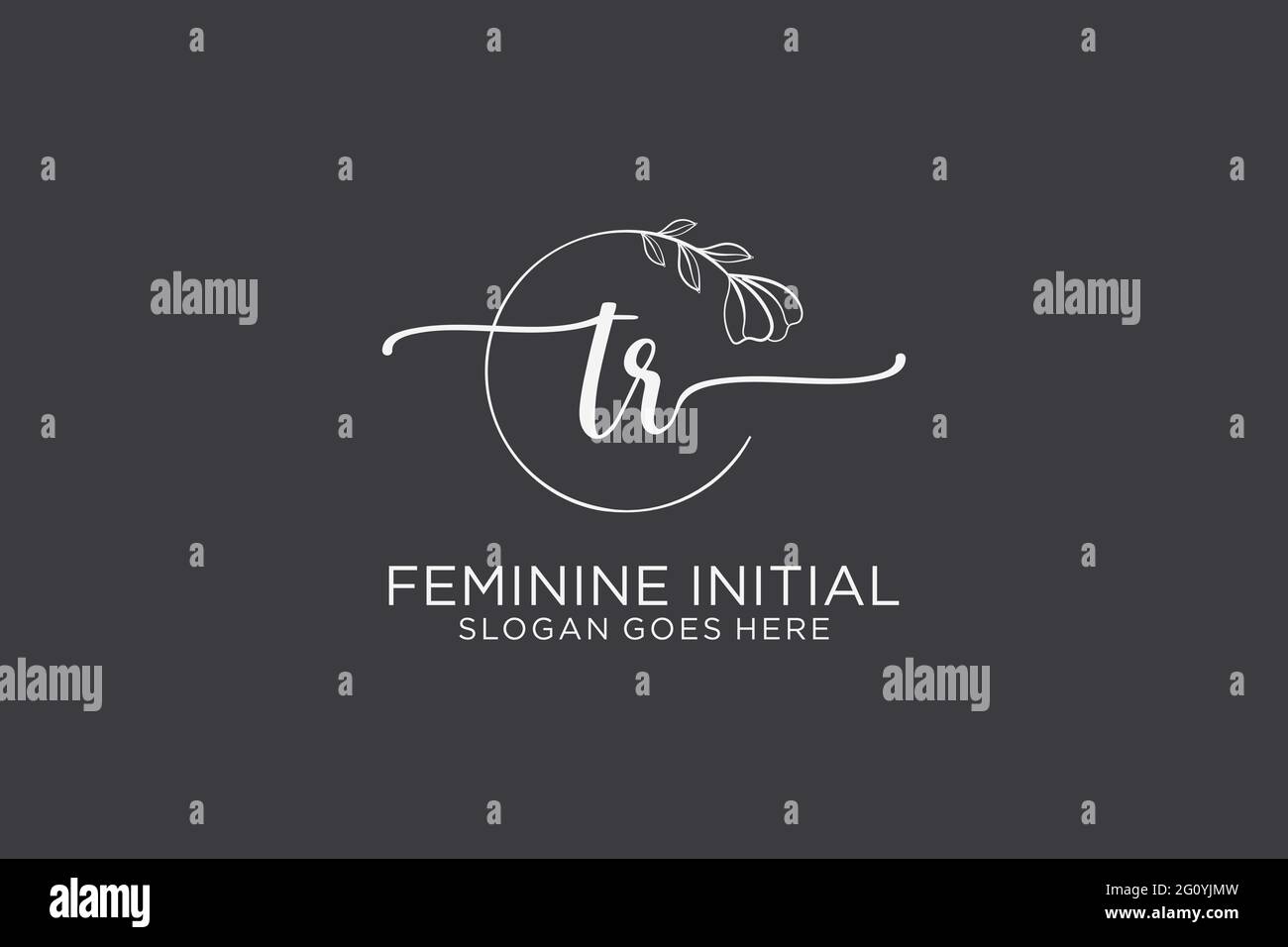 Tr beauté monogramme et élégant logo design écriture logo de la signature initiale, mariage, mode, floral et botanique avec modèle créatif. Illustration de Vecteur