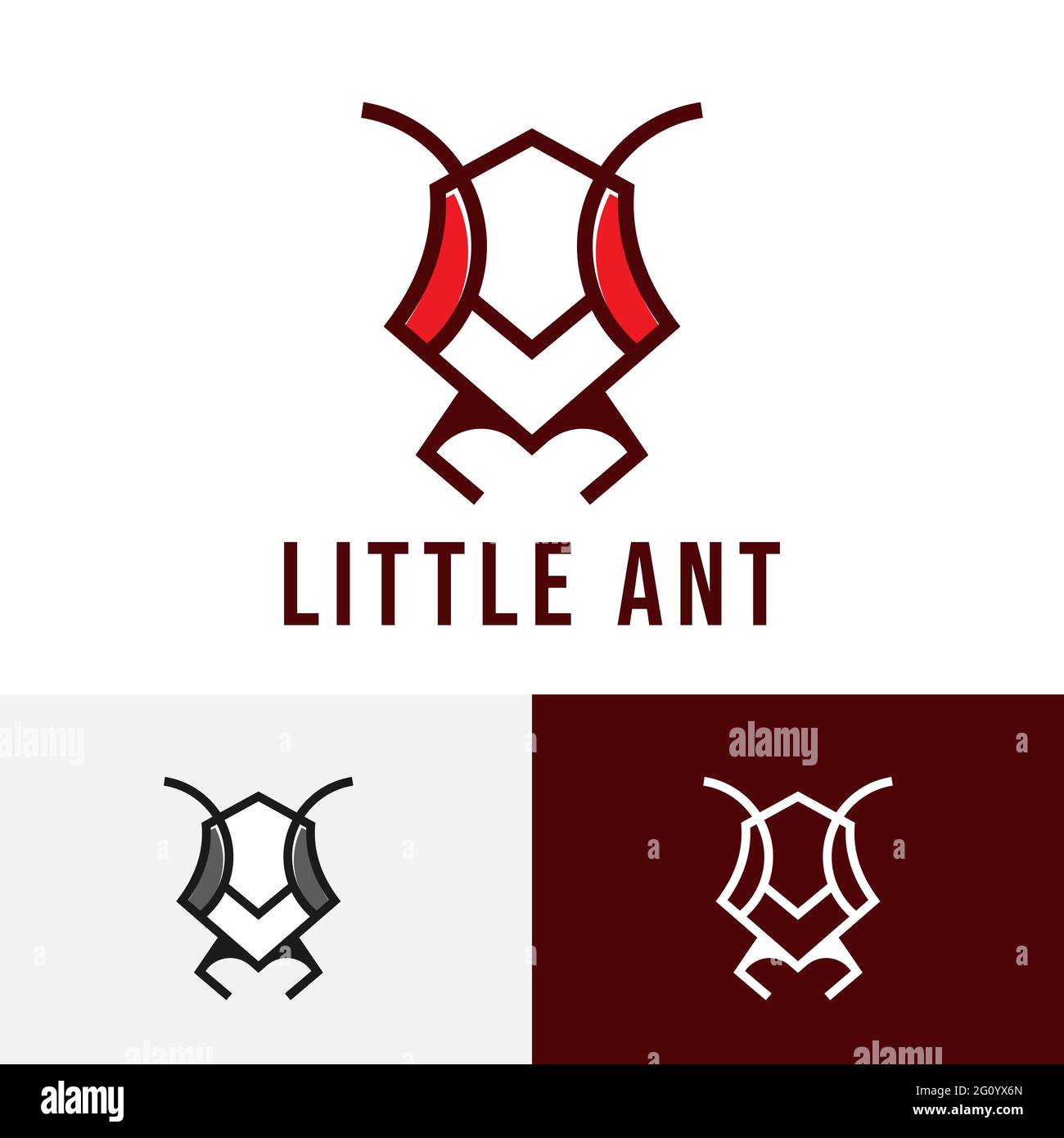 Petit petit petit petit petit Ant Head Abstract Line logo Illustration de Vecteur