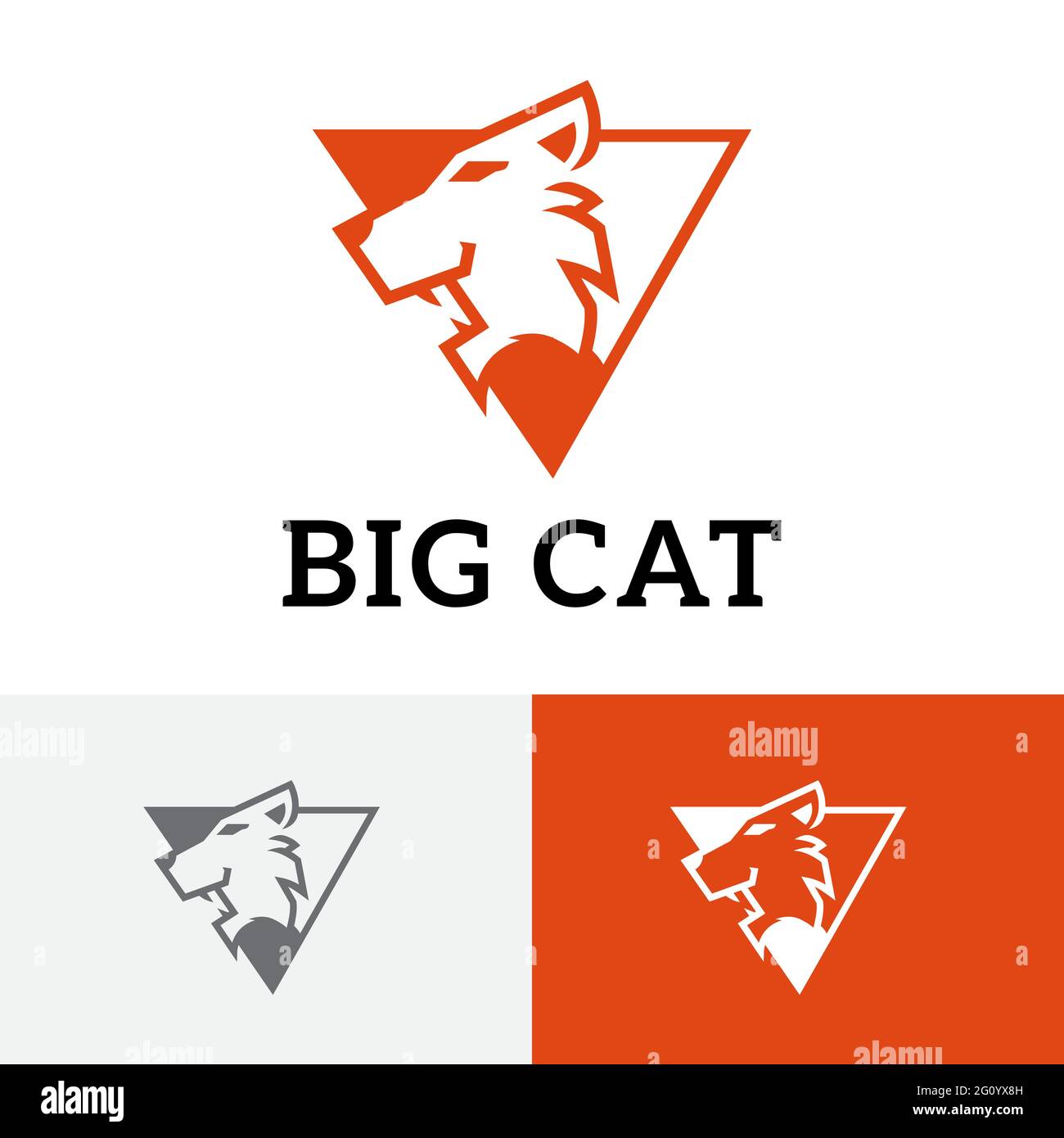 Triangle Big Cat Tiger Leopard Cougar Cheetah logo Jaguar Illustration de Vecteur
