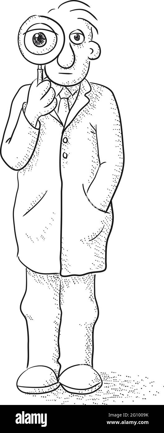 Illustration vectorielle de l'investigateur avec loupe Illustration de Vecteur