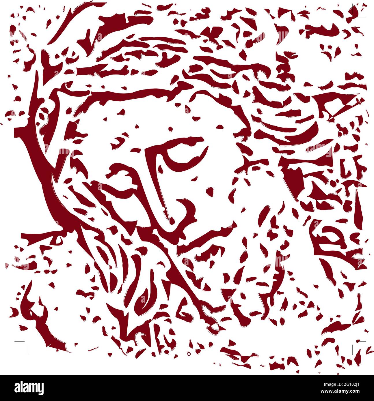 Illustration vectorielle du visage de Jésus-Christ, du christianisme, de la religion catholique Illustration de Vecteur