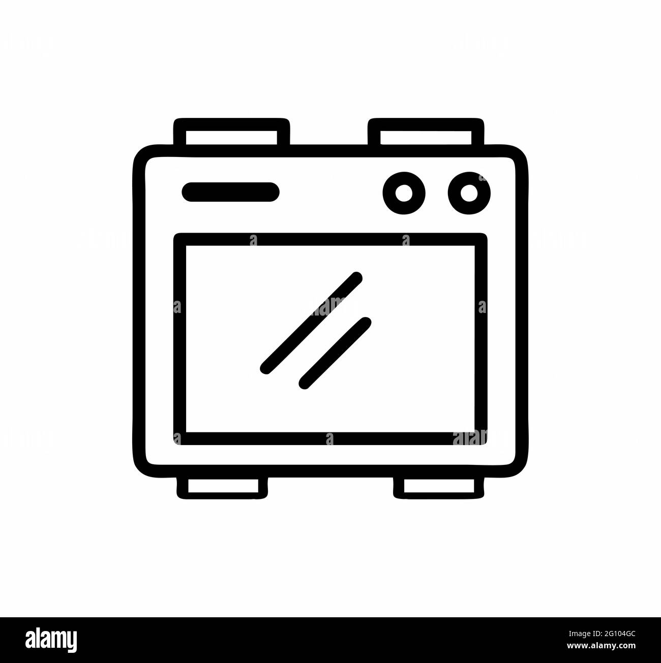 cuisinière ou four de cuisson en noir et blanc vecteur isolé pour signe, logo, applications ou site Web Illustration de Vecteur