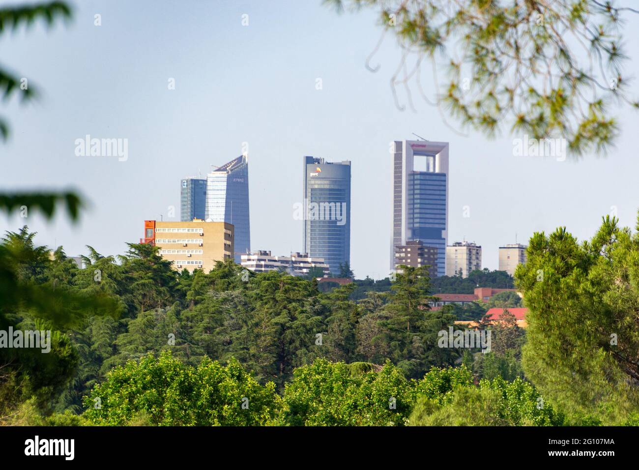 Horizon de la ville de Madrid, en Espagne. Photographie horizontale. Banque D'Images