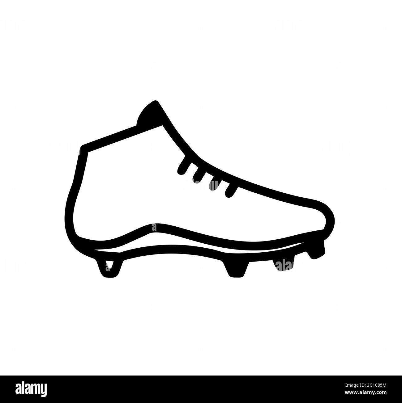 Football ou chaussure de football en noir et blanc vecteur isolé pour logo, signe, applications ou site Web Illustration de Vecteur