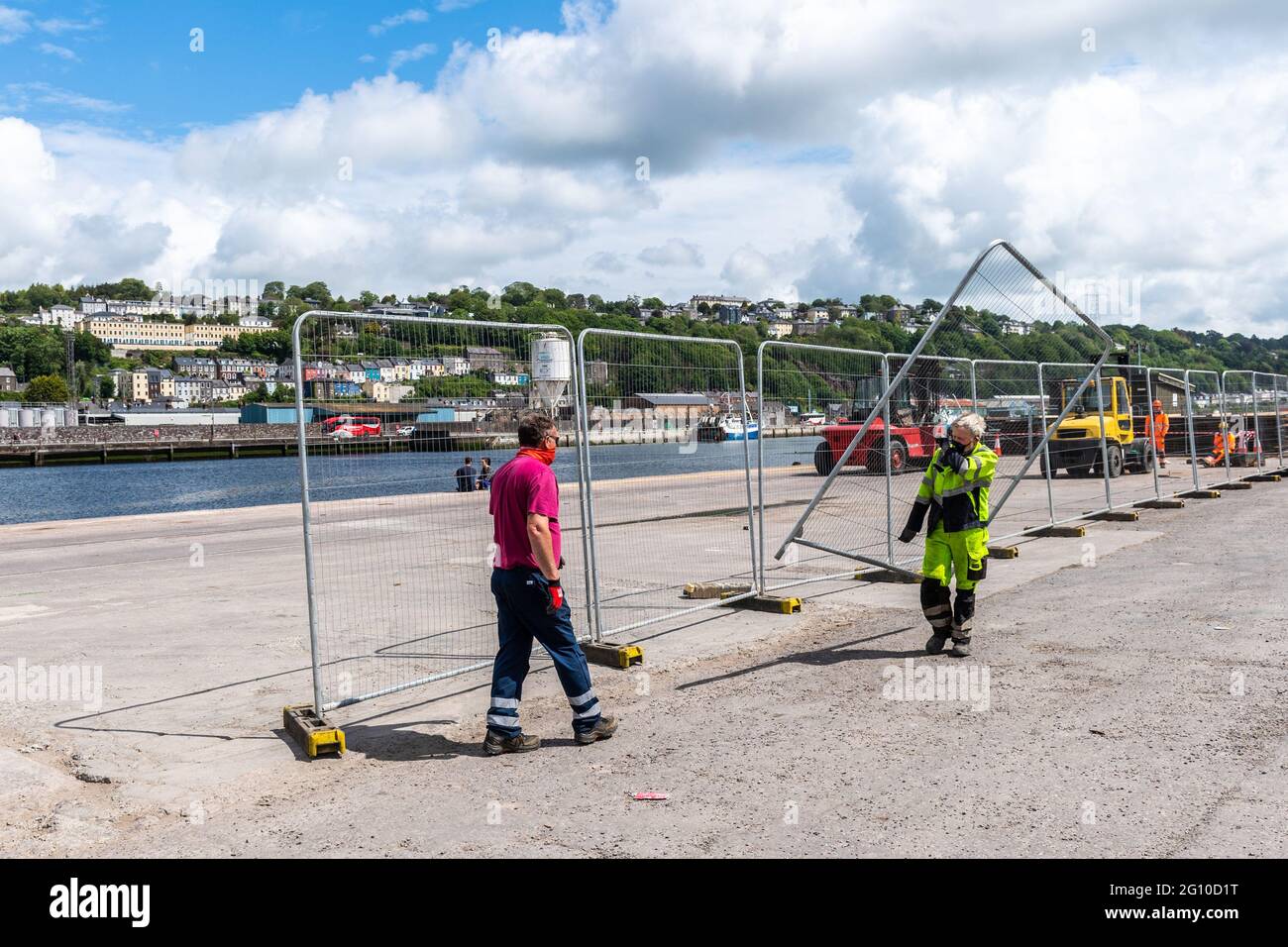 Cork, Irlande. 4 juin 2021. Les employés du port de Cork ont aujourd'hui clôturé les quais Albert et Kennedy afin d'empêcher les gens de se rassembler pour boire de l'alcool pendant le week-end des fêtes de juin. Crédit : AG News/Alay Live News Banque D'Images