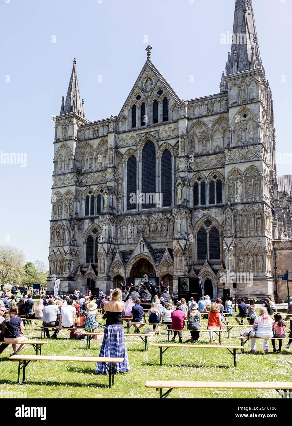 La cathédrale de Salisbury Wiltshire, UK Banque D'Images
