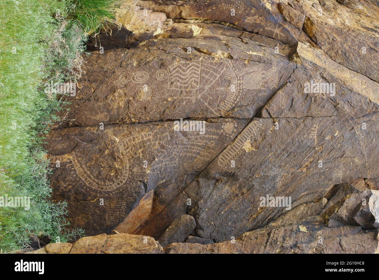 Pétroglyphes américains indigènes au site archéologique de Parowan Gap, Utah, États-Unis Banque D'Images