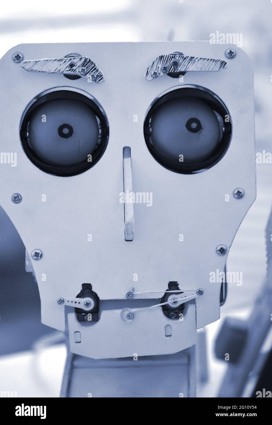 Toy robots prototypes gros plan sur l'automatisation des concepts Banque D'Images