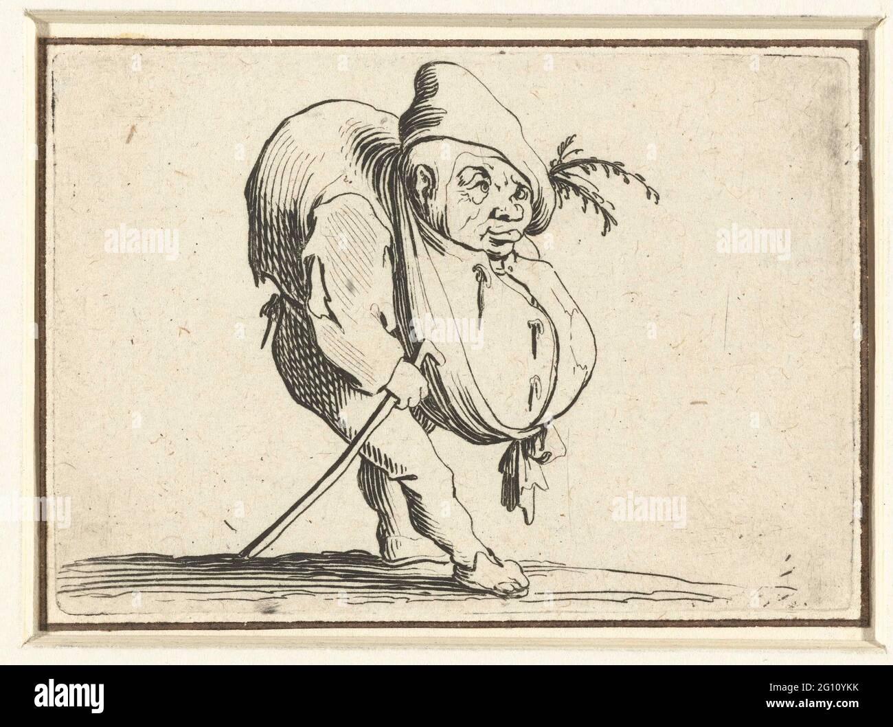 Nain avec bâton de marche; figure varienne Gobbi Di Jacopo Callot ...