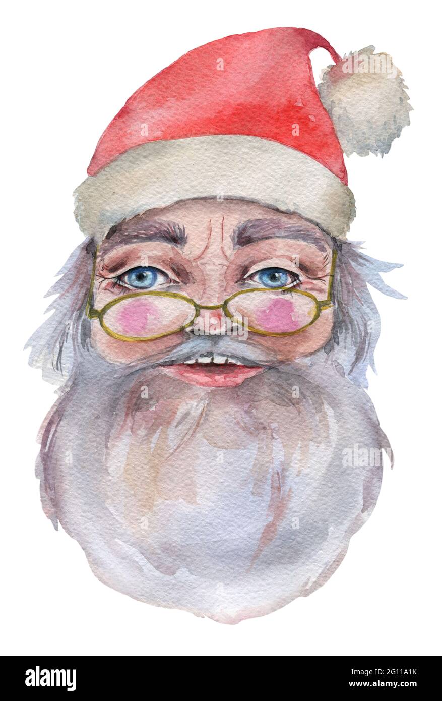 Le Père Noël en aquarelle Banque D'Images