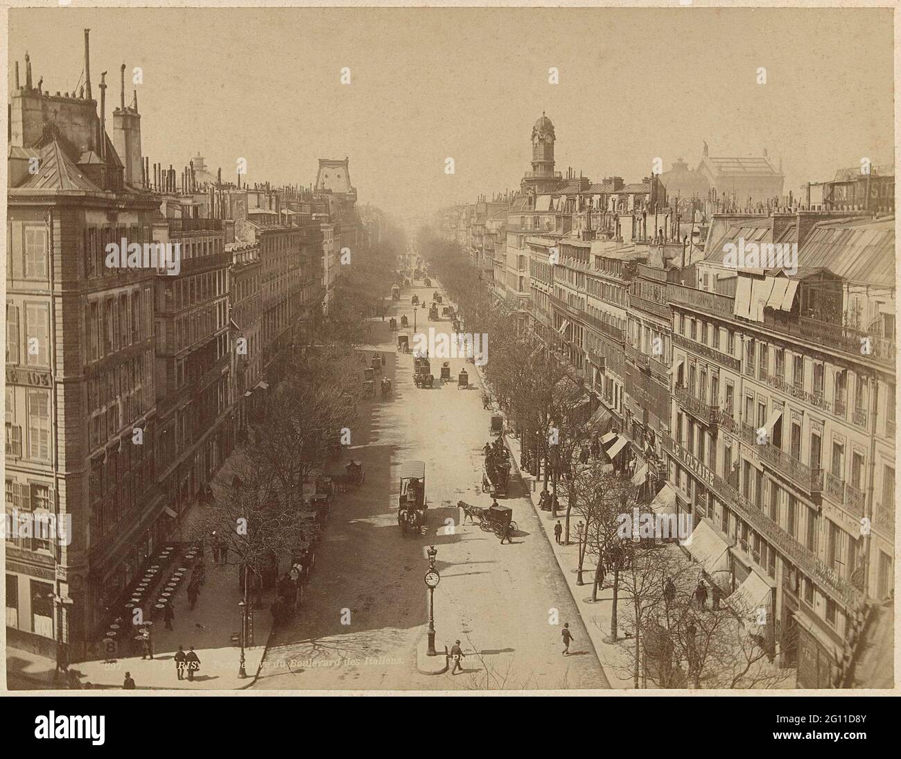 Boulevard des Italiens, Parijs ; 597 Paris. Perspective du boulevard italien. Banque D'Images