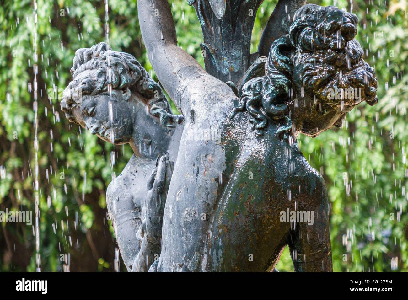 Argentine Buenos Aires Palermo Park jardin Botanico Carlos Thays jardin botanique sculpture de fontaine décorative Banque D'Images