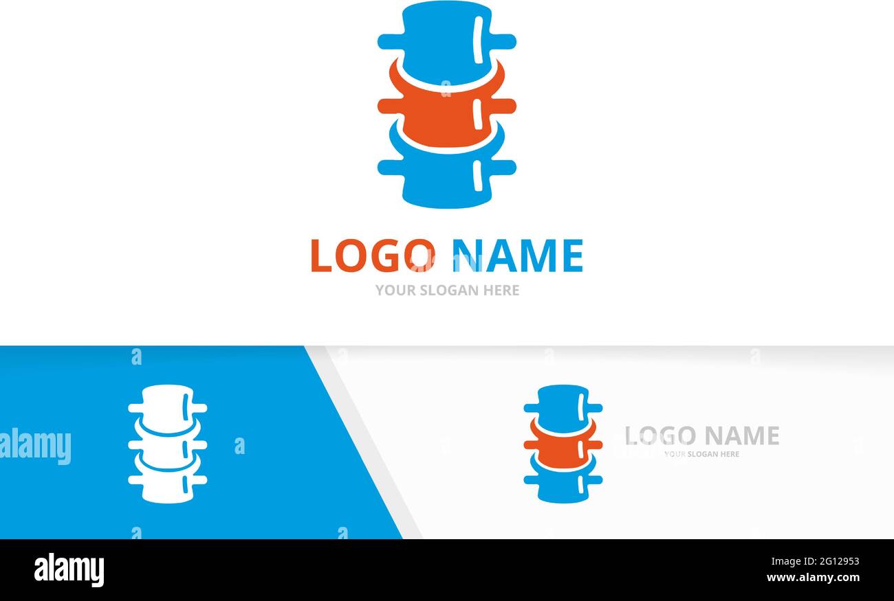 Modèle de conception du logo de la colonne vertébrale. Logotype de centre de diagnostic spinal de qualité supérieure. Illustration de Vecteur