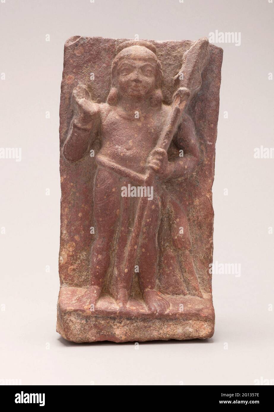 Karttikeya, God of War, tenant un Spear - 2e siècle - Inde Uttar Pradesh, Mathura. Grès rouge à pois. 101 AD - 200 AD. Banque D'Images
